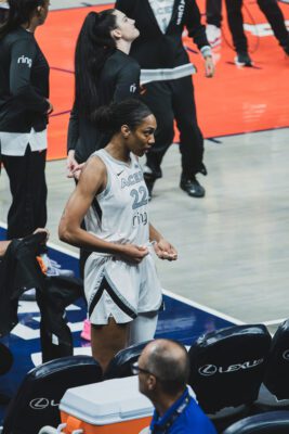 Las Vegas Aces at Indiana Fever WNBA basketball game in Indianapolis, Indiana in July of 2025, shot by Mia Moore of She Shoots 317.