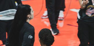 Las Vegas Aces at Indiana Fever WNBA basketball game in Indianapolis, Indiana in July of 2025, shot by Mia Moore of She Shoots 317.