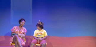 Mom (Arika Casey ) and Micah (Phoenix Ray Warrior) in “Micah Meets a Mami Wata,” onstage at Fonseca Theatre July 25-27 and Aug. 1-3. (Photos/Fonseca Theatre Company)