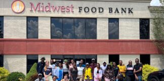 Mandela Washington Fellows volunteered with Midwest Food Bank Indianapolis Division for a Day of Impact on July 11, 2025. (Photo provided/Midwest Food Bank)