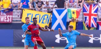 Indy Eleven soccer player in July of 2025 in Indianapolis.