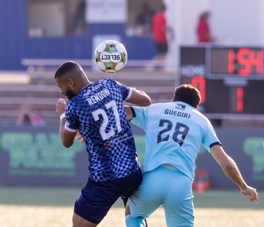 ndy Eleven during the soccer match against Montego Bay Football Club on July 5, 2025, in downtown Indianapolis, Indiana. (Photo/Walt Thomas)