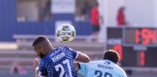 ndy Eleven during the soccer match against Montego Bay Football Club on July 5, 2025, in downtown Indianapolis, Indiana. (Photo/Walt Thomas)