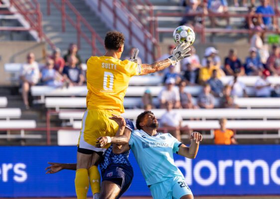 ndy Eleven during the soccer match against Montego Bay Football Club on July 5, 2025, in downtown Indianapolis, Indiana. (Photo/Walt Thomas)