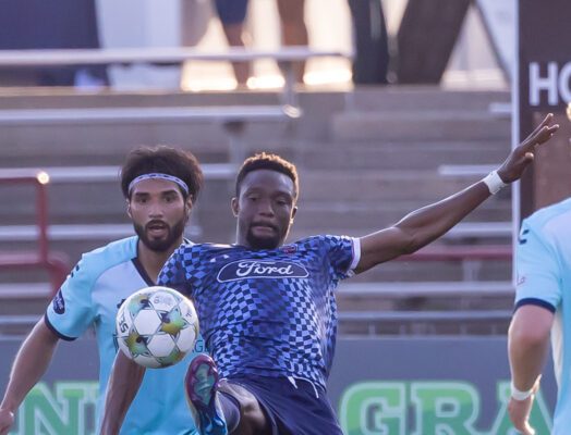 ndy Eleven during the soccer match against Montego Bay Football Club on July 5, 2025, in downtown Indianapolis, Indiana. (Photo/Walt Thomas)