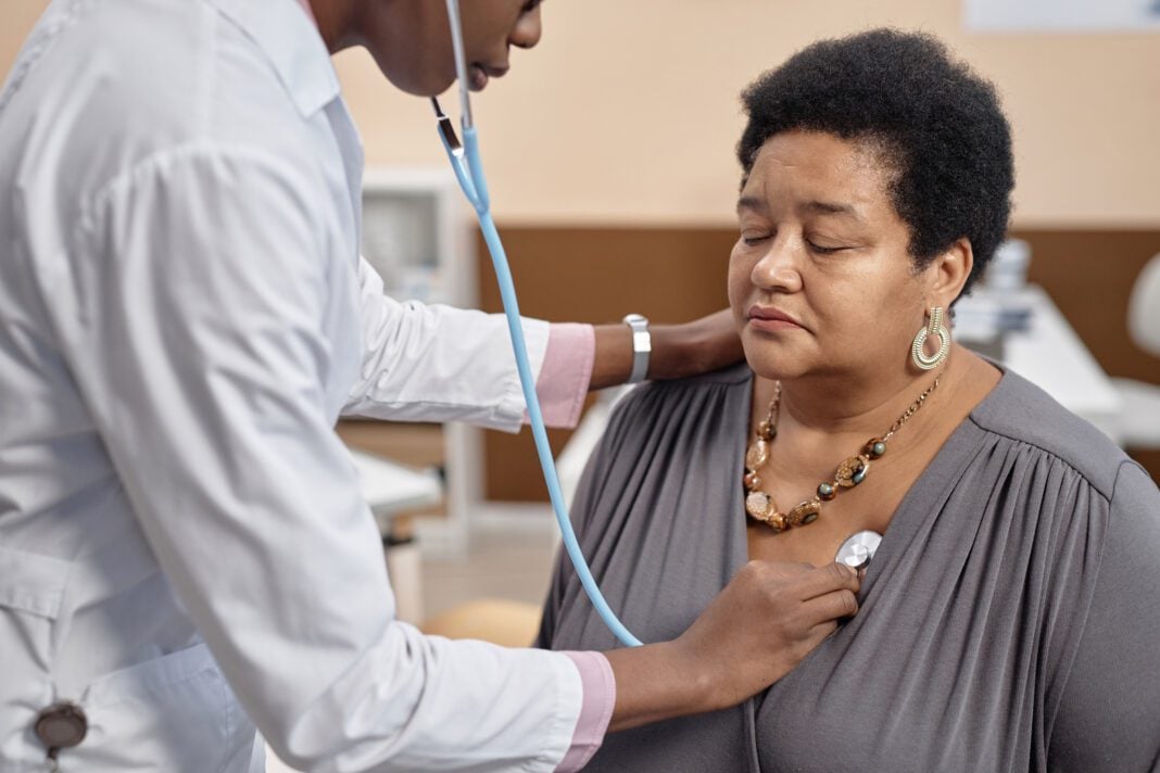 African American heart health doctor visit