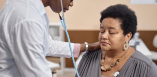 African American heart health doctor visit