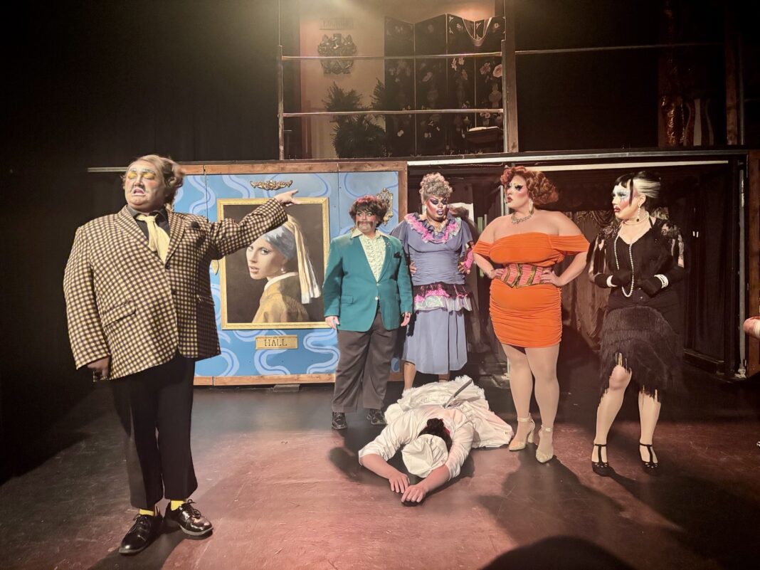 IMG_3393 Indy Drag Theatre’s first play, “Clue: A Drag Parody,” debuted at the District Theatre Aug. 1-3 and 7-10. (Photos/Chloe McGowan)
