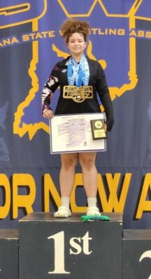 Indiana wrestler and trailblazer Amia Quarles.