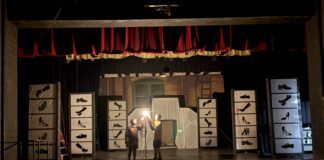 Footlite Musicals leaves out a ghost light onstage for any spirits who may haunt the Hedback Theatre at night. (Photo provided/Nicole Sherlock)