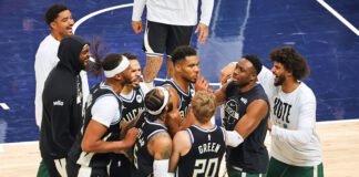 Milwaukee Bucks at Indiana Pacers NBA basketball game downtown Indianapolis November 2025.