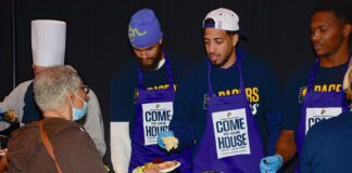 Pacers Sports & Entertainment (PS&E) Community event, feeding members of the Indianapolis community, in November of 2025 at Gainbridge Fieldhouse. Photo taken by Tiffany Nmose.