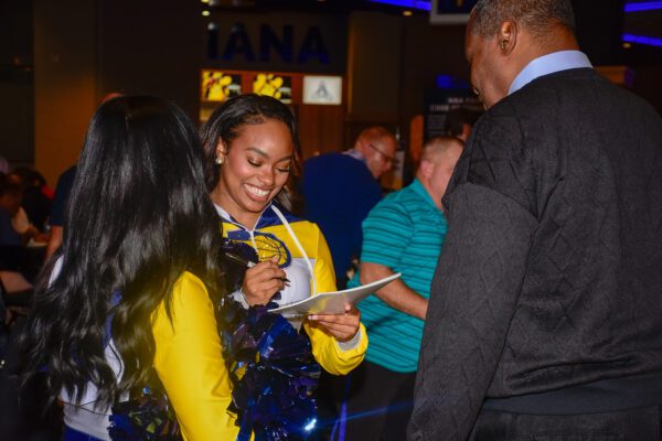 Pacers Sports & Entertainment (PS&E) Community event, feeding members of the Indianapolis community, in November of 2025 at Gainbridge Fieldhouse. Photo taken by Tiffany Nmose.