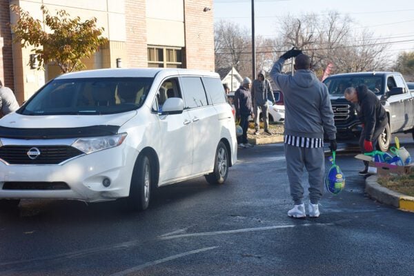Holy Angels Catholic Church and School in Indianapolis, Indiana giving out holiday meals and turkeys to the community for 2025 Thanksgiving.