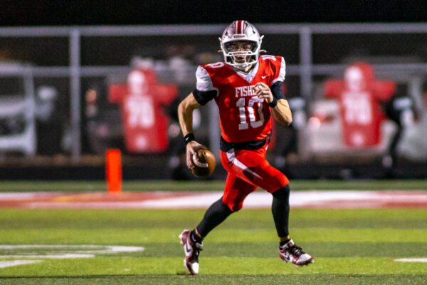 Hamilton Southeastern (HSE) High School versus Fishers High School boys' football IHSAA sectionals finals in November of 2025.