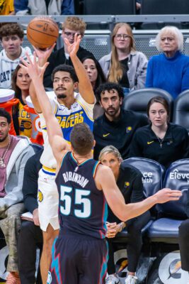 Detroit Pistons at Indiana Pacers NBA basketball game in 2025 of November at Gainbridge Fieldhouse.