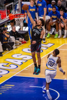 Detroit Pistons at Indiana Pacers NBA basketball game in 2025 of November at Gainbridge Fieldhouse.