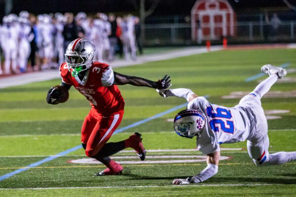 Hamilton Southeastern (HSE) High School versus Fishers High School boys' football IHSAA sectionals finals in November of 2025.