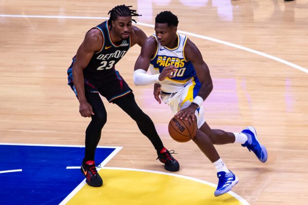 Detroit Pistons at Indiana Pacers NBA basketball game in 2025 of November at Gainbridge Fieldhouse.