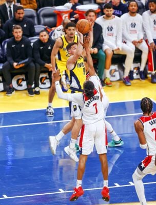 NBA Cup game between Indiana Pacers and Washington Wizards on November 28, 2025, Black Friday, at Gainbridge Fieldhouse, in Indianapolis. Photo taken by David Dixon of the Indianapolis Recorder Newspaper.