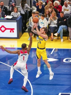 NBA Cup game between Indiana Pacers and Washington Wizards on November 28, 2025, Black Friday, at Gainbridge Fieldhouse, in Indianapolis. Photo taken by David Dixon of the Indianapolis Recorder Newspaper.