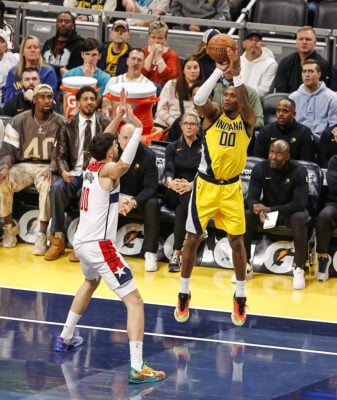 NBA Cup game between Indiana Pacers and Washington Wizards on November 28, 2025, Black Friday, at Gainbridge Fieldhouse, in Indianapolis. Photo taken by David Dixon of the Indianapolis Recorder Newspaper.