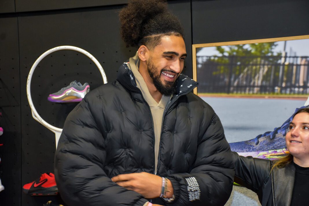 Obi Toppin at Dick's Sporting Goods in Indianapolis, Indiana in December of 2025.