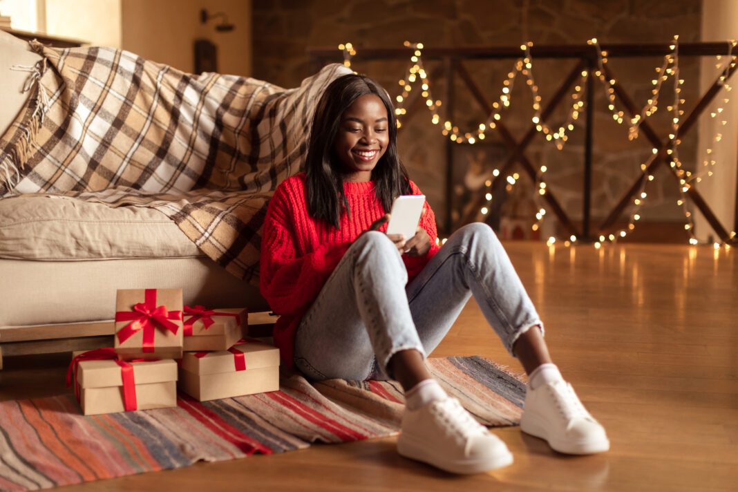 Woman, Christmas, holidays, presents