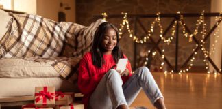Woman, Christmas, holidays, presents