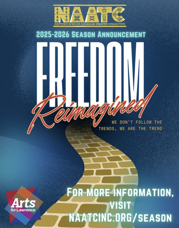 The NAATC's 2026 season is themed Freedom Reimagined, and inclues works like "Willa B's Letter" and "Storytelling Slam." (Graphic provided/Naptown African American Theatre Collective)
