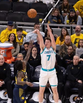 Charlotte Hornets at Indiana Pacers NBA basketball game in Indianapolis, Indiana in February of 2026.