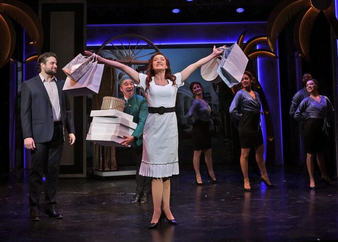 Vivian Ward (Dani Kucera) celebrates her a newfound confidence in Pretty Woman: The Musical, now on stage through April 4. (Photos/Indy Ghost Light)