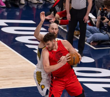 Portland Trailblazers at Indiana Pacers NBA basketball game in Indianapolis, Indiana in March of 2025.