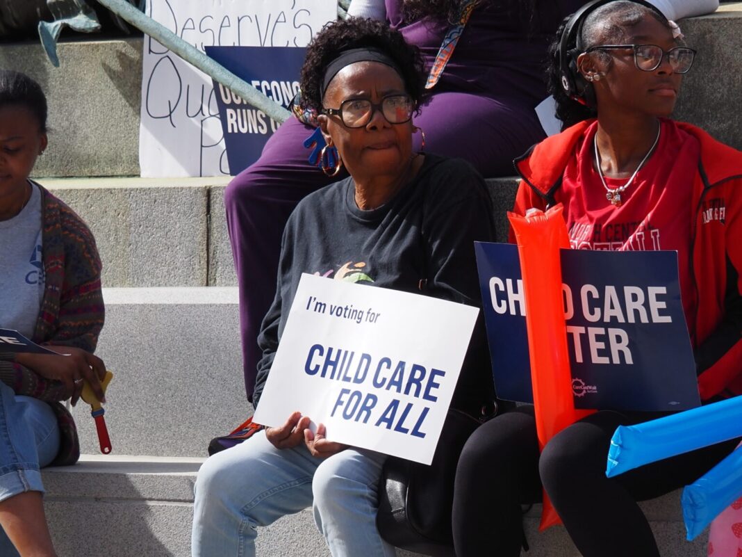 child care voucher cut protest