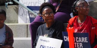 child care voucher cut protest