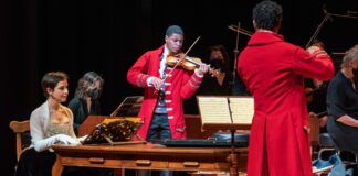 Brendon Elliott as The Chevalier in the ICO’s production of “The Chevalier: A Musical Play” onstage at the Walker Theatre for one night only, May 17. (Photo provided/Indianapolis Chamber Orchestra)