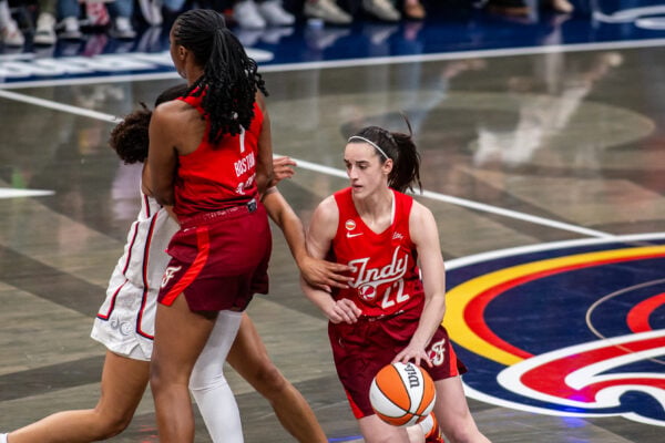 Mystics at Fever WNBA basketball game in Indianapolis in May of 2026.
