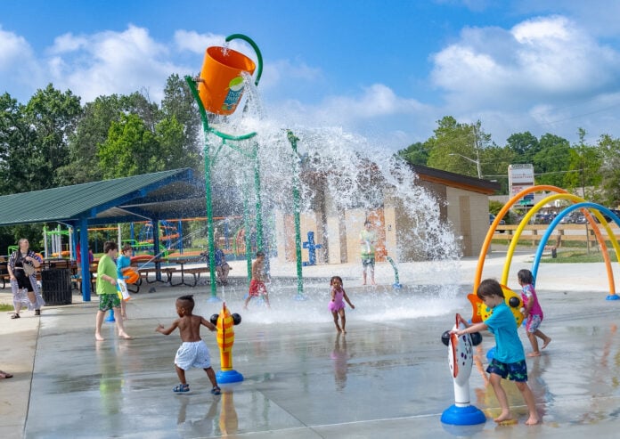 Chapel Hill Splashpad Indy Parks pools and splash pads are open for the summer, including its newest splash pads at Chapel Hill and Dubarry Park. (Photos/Indy Parks and Recreation)
