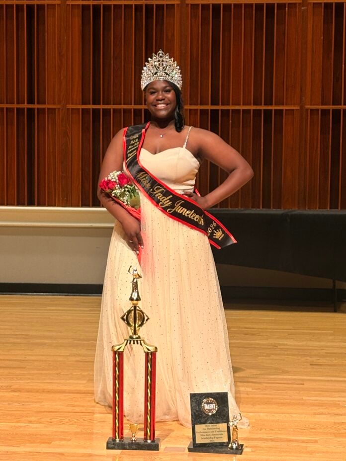 Da’Lasia Scrivener was crowned the 2026 Miss Indy Juneteenth. (Photo provided/Indy Juneteenth inc.)