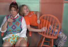 Chrysalis and Victoria Goring in Farmersburg Theatre’s upcoming production of “Improvsburg,” a improv comedy game show. (Photo/Farmersburg Theatre)