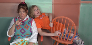 Chrysalis and Victoria Goring in Farmersburg Theatre’s upcoming production of “Improvsburg,” a improv comedy game show. (Photo/Farmersburg Theatre)