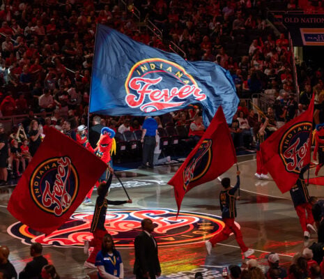 Indiana Fever team flag in June of 2026. (Photo/Walt Thomas)