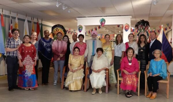 KP Singh, center, poses for a photograph during a festival celebrating the Filipino community in Indianapolis. Credit: Photo provided/KP Singh