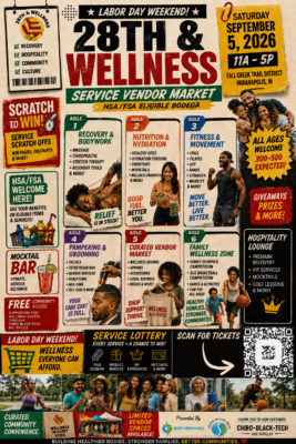 The flyer for the 2026 "28th & Wellness" service fair and market. (Photo provided/Body Mechanics Health and Wellness)