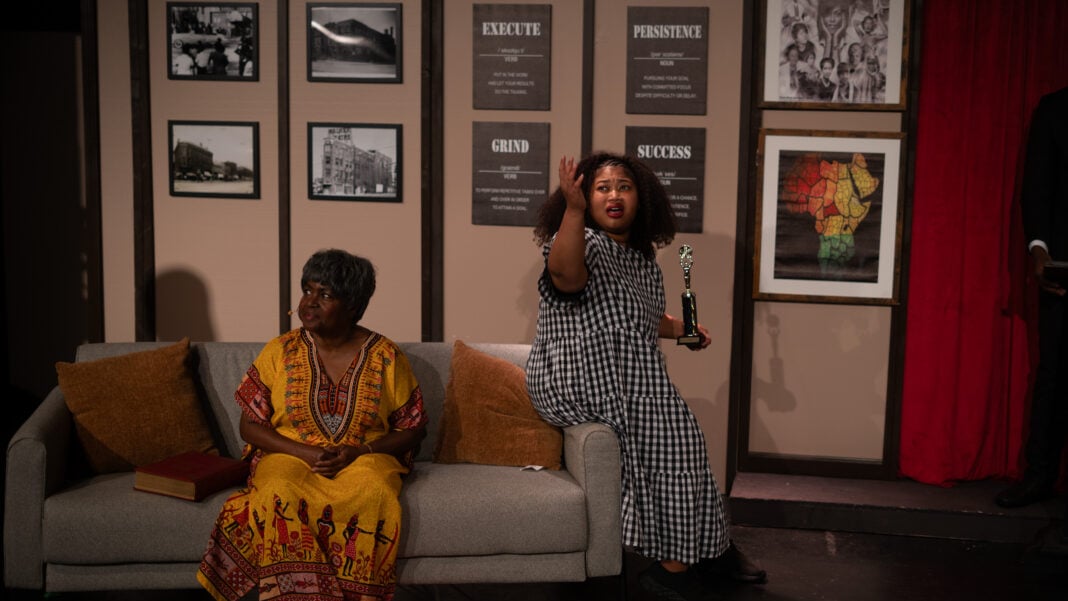 MAMA ON THE COUCH The Indianapolis Black Theater Company is presenting “The Colored Museum” on The District Theatre mainstage through July 11. Photo provided/Indianapolis Black Theater Company)