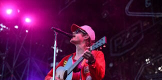 Taylor Meier performs during the CAAMP opening concert for Mumford & Sons as part of the Tour 2026 at the Rock in Roma 2026, on July 27, 2026, in Rome, Italy. (Photo by Domenico Cippitelli/NurPhoto via AP)