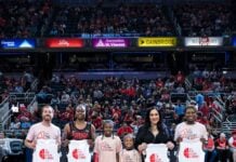 Scenes from the Eli Lilly and Company 'The Court is Hers' night at the Indiana Fever versus Dallas Wings WNBA game on August 14, 2026, at Gainbridge Fieldhouse, in downtown Indianapolis, Indiana. (Photo via Indiana Fever Facebook page)