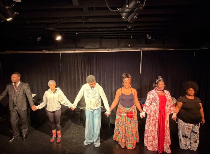 Screenshot The cast of Celeste Williams' new play, "The Griot," in rehearsals at the District Theatre. (Photos provided/Eric Washington)