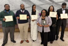 Indianapolis Recorder earns multiple honors at 2026 HSPA Awards From left: Malik Simon, Noral Parham III, LaTasha Boyd Jones, editor-in-chief Camike Jones, production manager Jeana Ouattara, Walt Thomas at the 2026 HSPA Awards. (Photo/Recorder File Photo)