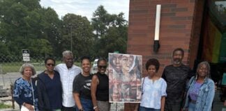 Sherry Harris, producer of "Necessary Allies: We Are More Alike Than We Are Different," with her family during the first premiere of the documentary at Kan-Kan Cinema in July. (Photo provided/Sherry Harris)